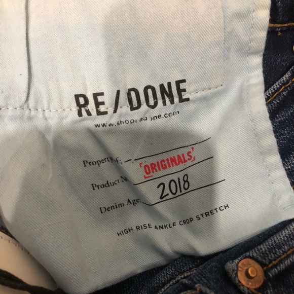 RE/DONE High Rise Ankle Crop Stretch Size 27 - Picture 5 of 7